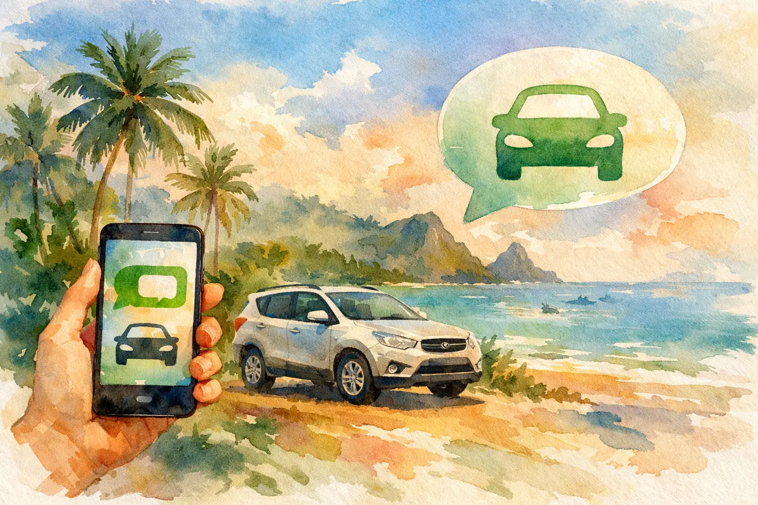 Reservar carro por WhatsApp em São Tomé