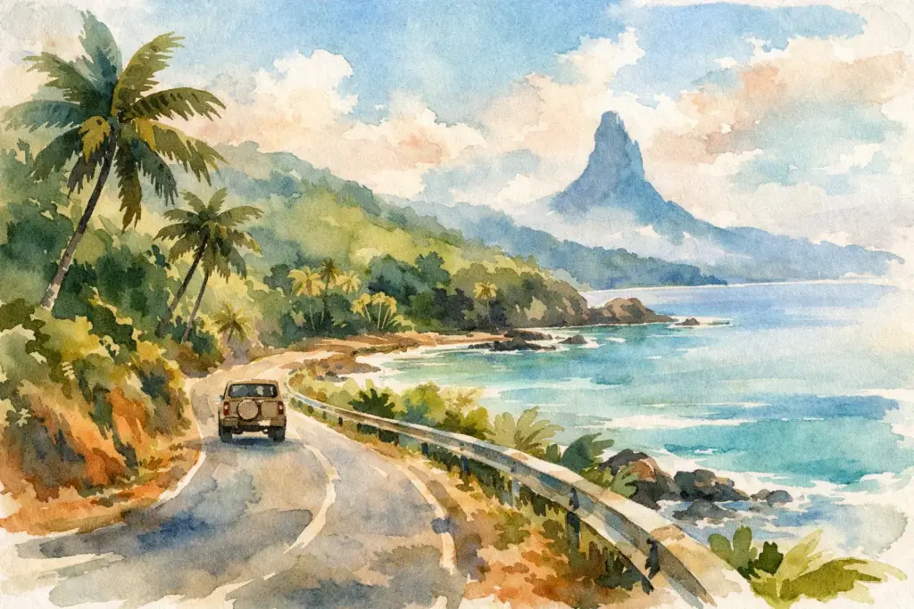 Guia de estradas da ilha em São Tomé Guia de estradas da ilha em São Tomé
